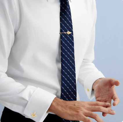 Freemason Masonic Tie Clip + Cufflinks for Men