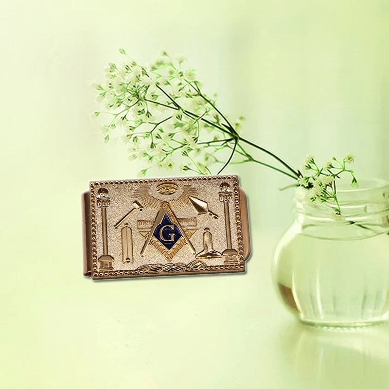Antique Copper/Steel Masonic Money Clip Cool Vintage Memorabilia Collection