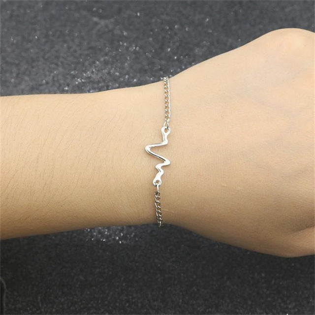Medical ECG Bracelet Stethoscope Heartbeat Bracelets For Women Men Nurse Doctor Bracelet