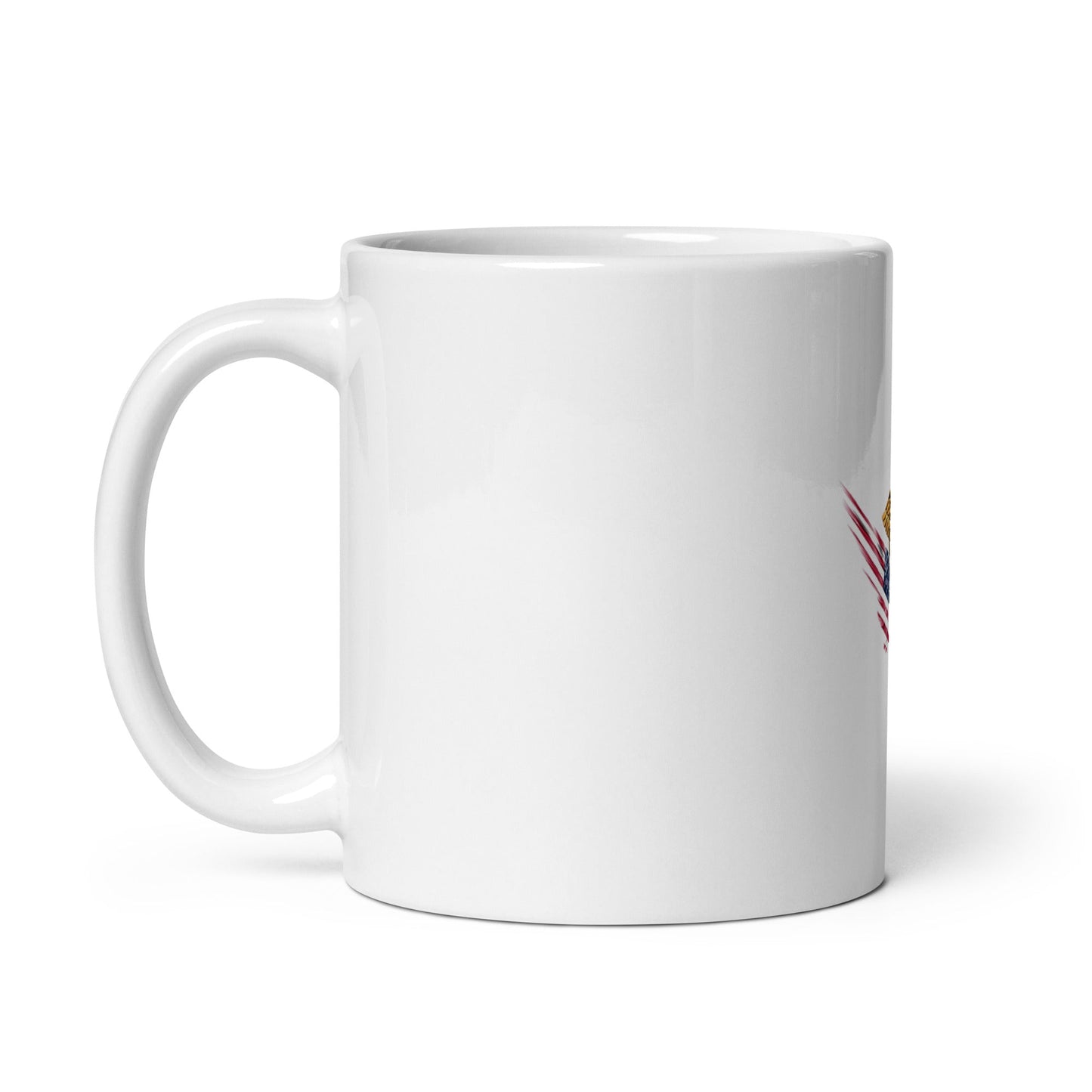 MerchsMate® American USA Flag Wing Medical Caduceus White glossy mug
