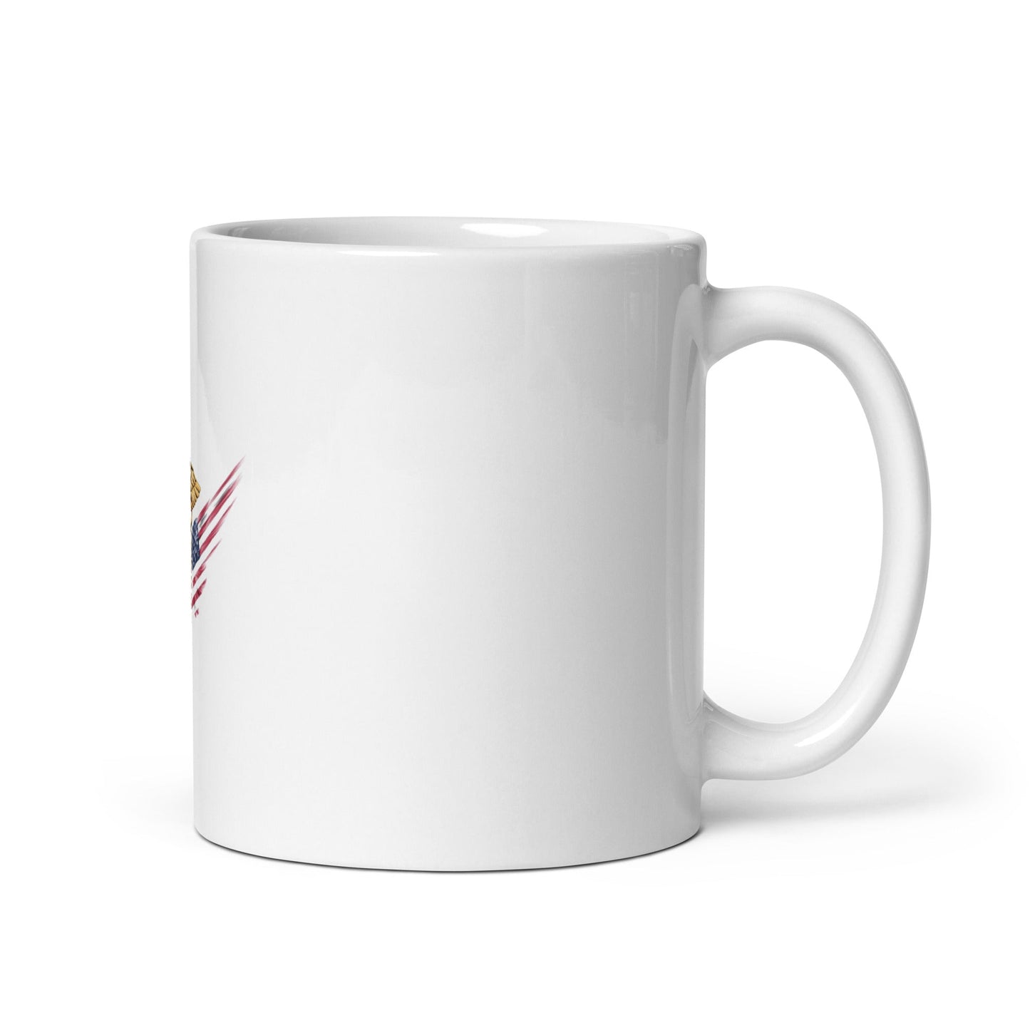 MerchsMate® American USA Flag Wing Medical Caduceus White glossy mug