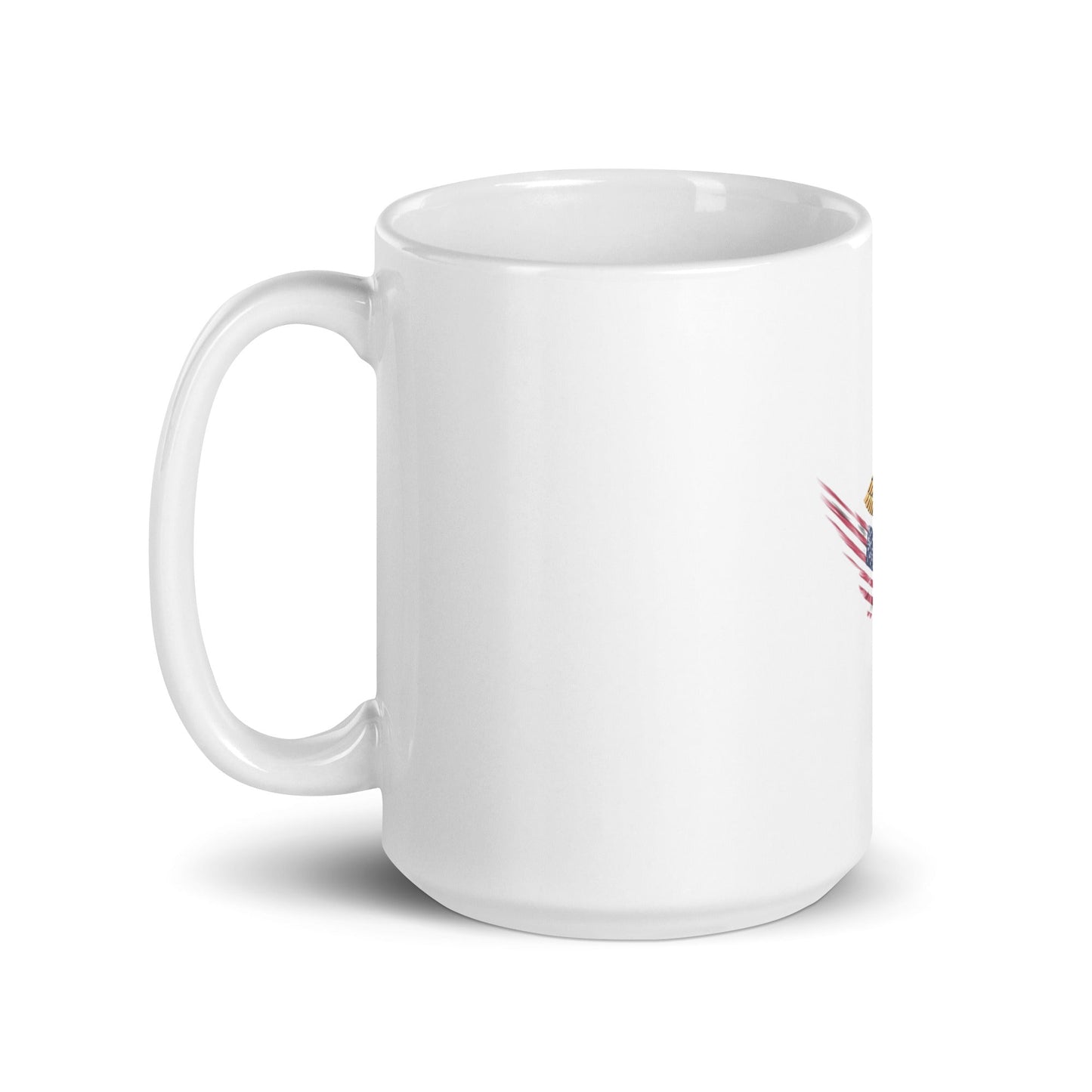 MerchsMate® American USA Flag Wing Medical Caduceus White glossy mug