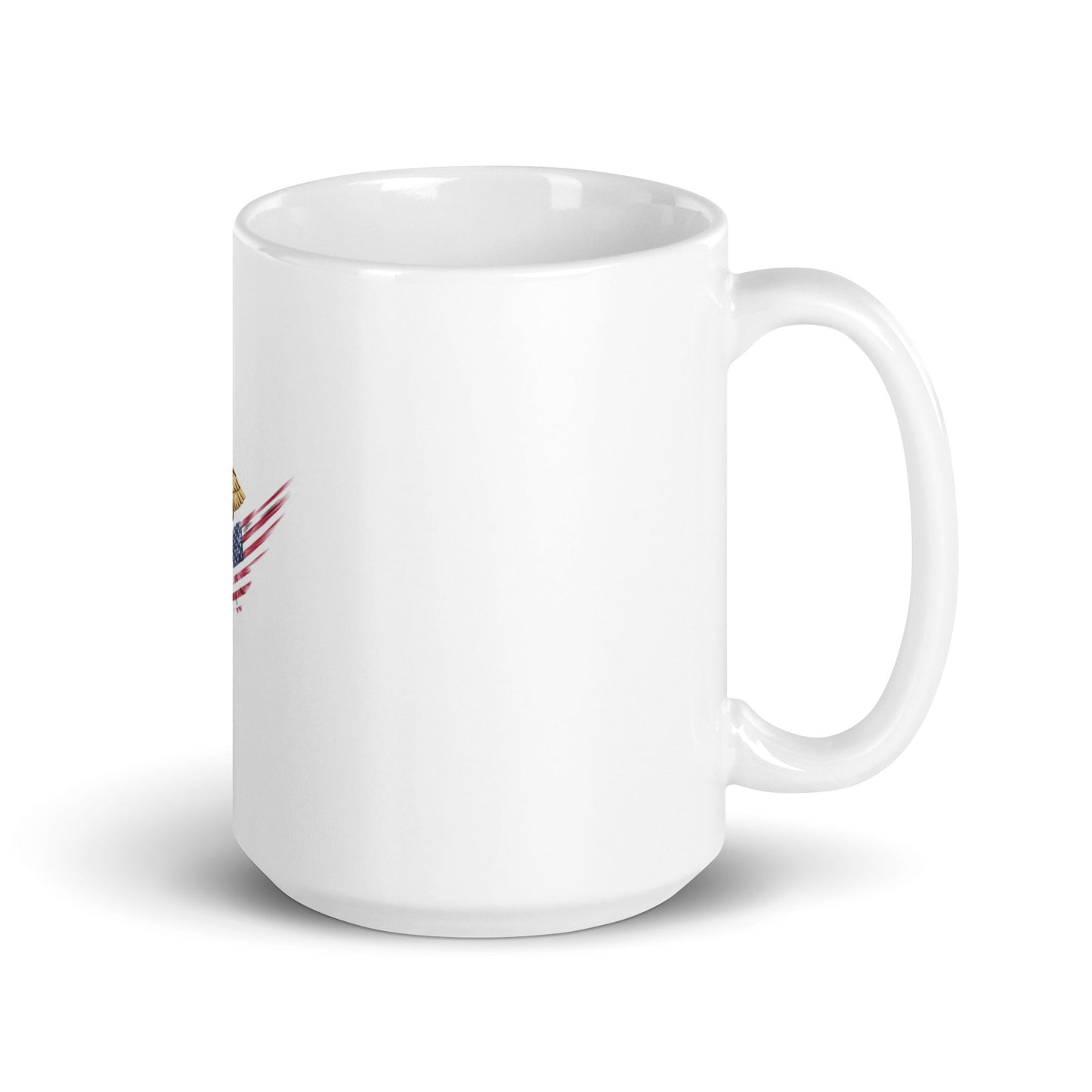 MerchsMate® American USA Flag Wing Medical Caduceus White glossy mug