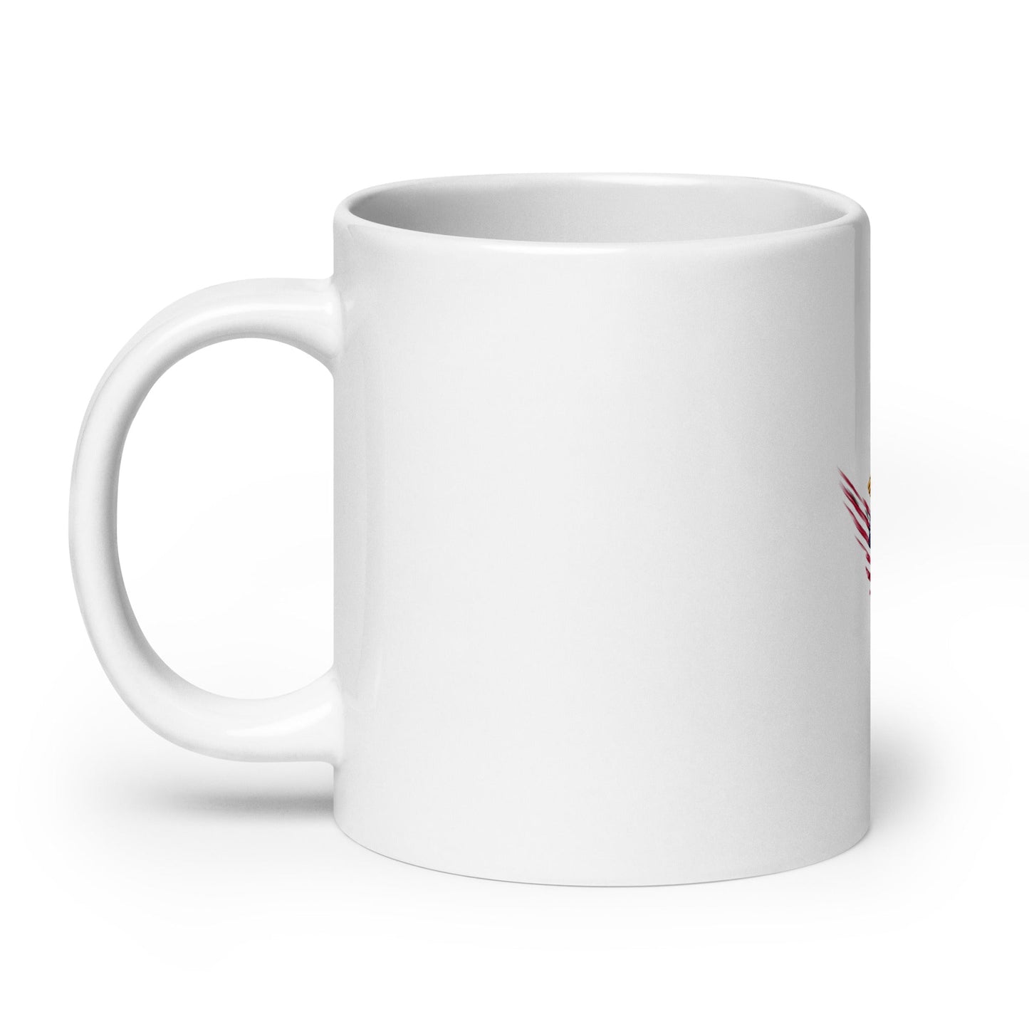 MerchsMate® American USA Flag Wing Medical Caduceus White glossy mug