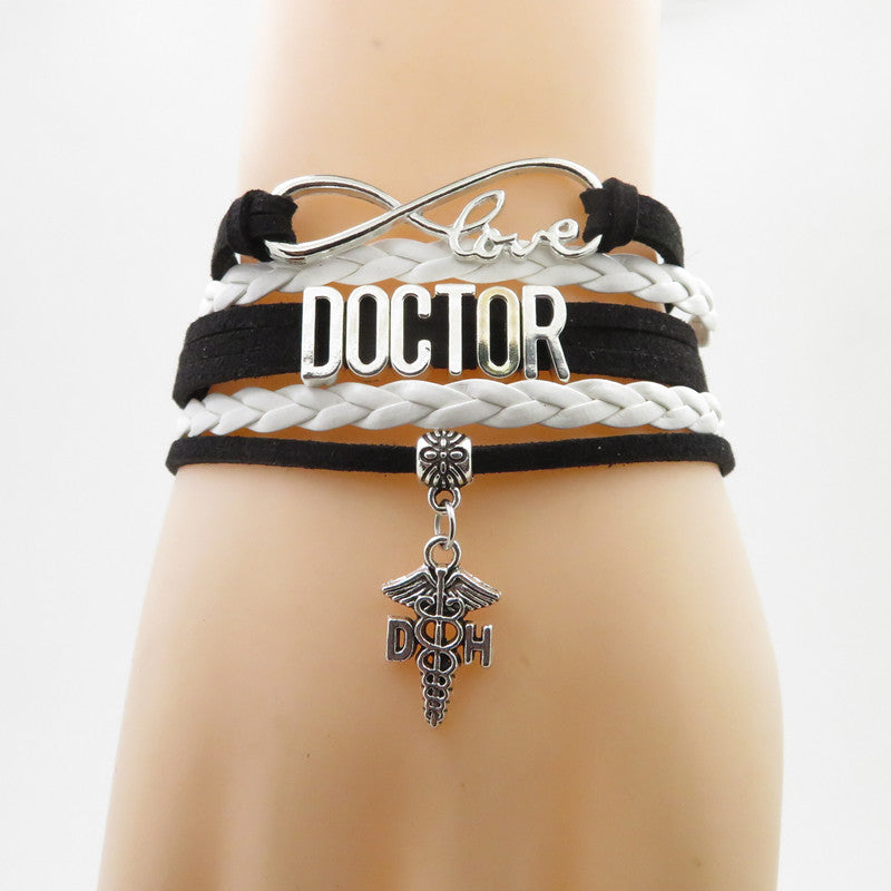 MerchsMate® Exclusively Handmade Infinity Love Bracelet With Metallic Accessories For Doctors