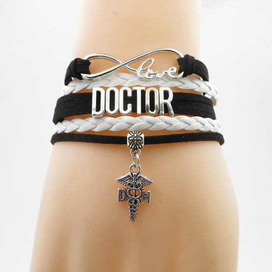MerchsMate® Exclusively Handmade Infinity Love Bracelet With Metallic Accessories For Doctors