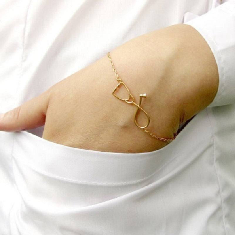 Unisex Stethoscope Bracelet 3 Colors Alloy Made