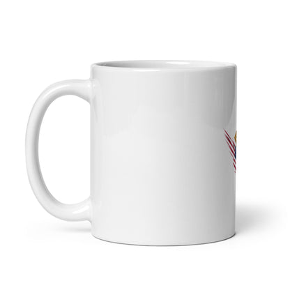 MerchsMate® American USA Flag Wing Medical Caduceus White glossy mug