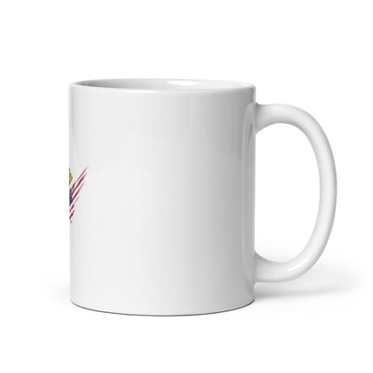 MerchsMate® American USA Flag Wing Medical Caduceus White glossy mug