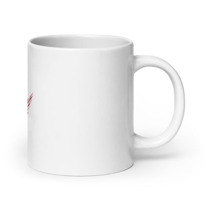 MerchsMate® American USA Flag Wing Medical Caduceus White glossy mug